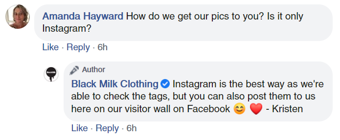 black milk facebook response