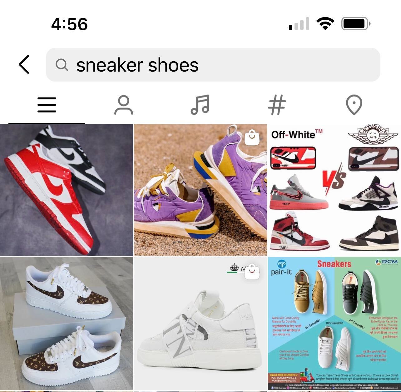 Instagram sneaker search