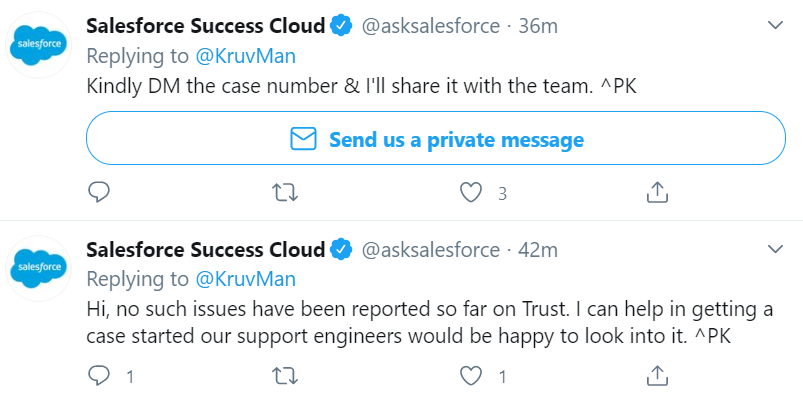 salesforce twitter support example
