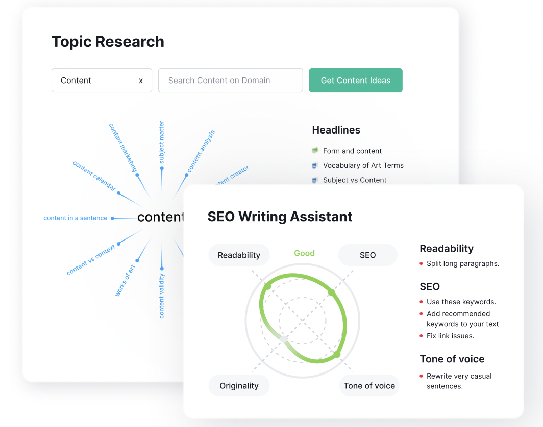 topic research map and seo writing assistant on SEMrush